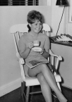 Joy Figeon enjoys a cuppa